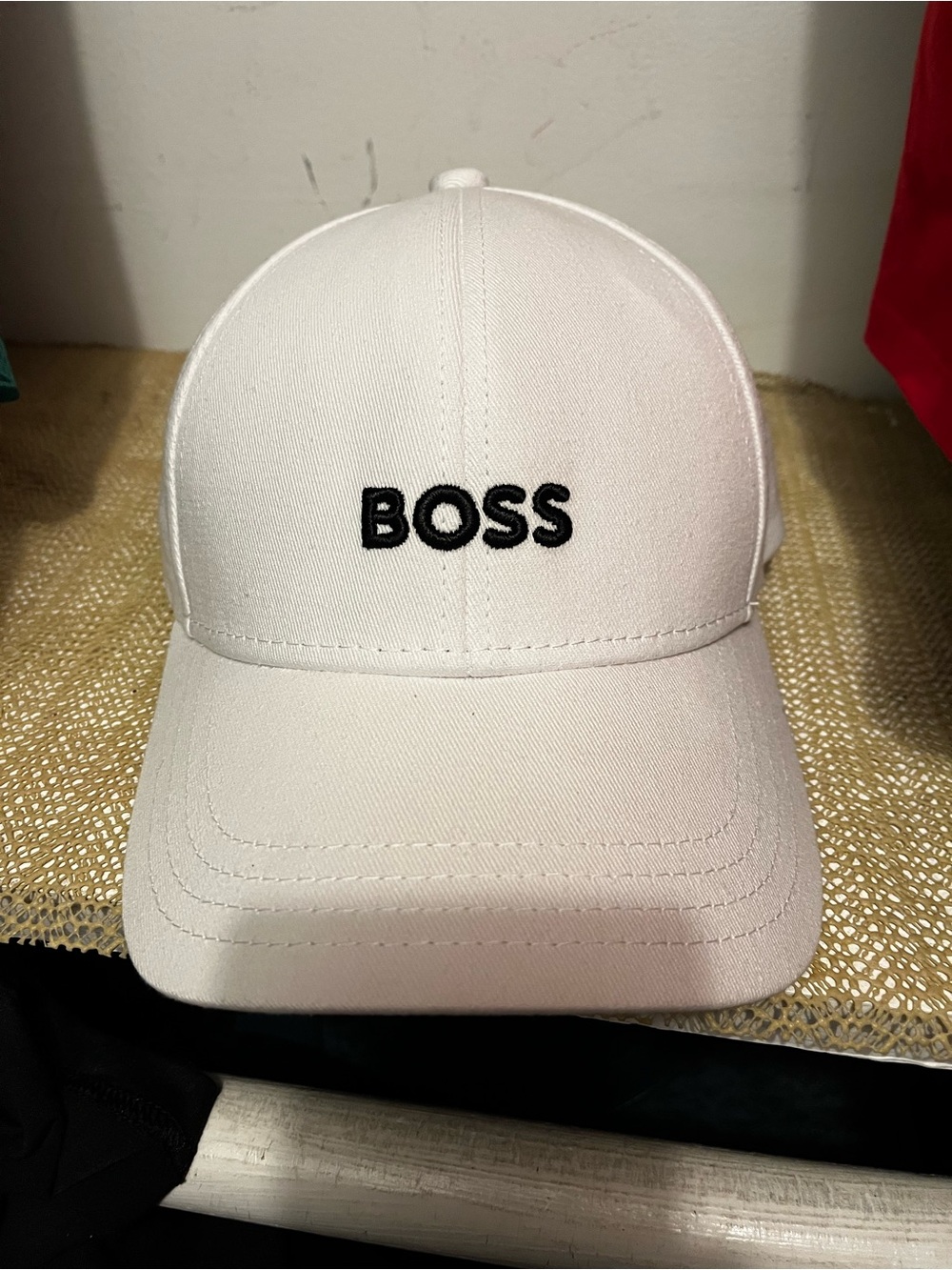 Hugo Boss White Baseball Cap with Black Logo